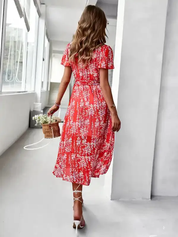 Printed Flowy Dress Sexy Holiday Swing dress