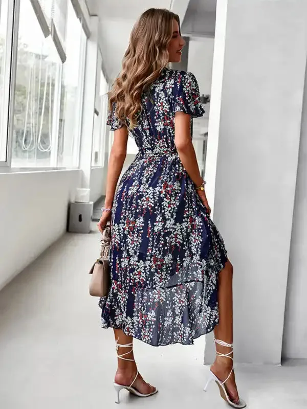 Printed Flowy Dress Sexy Holiday Swing dress