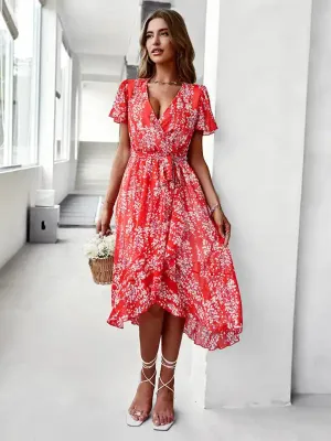 Printed Flowy Dress Sexy Holiday Swing dress