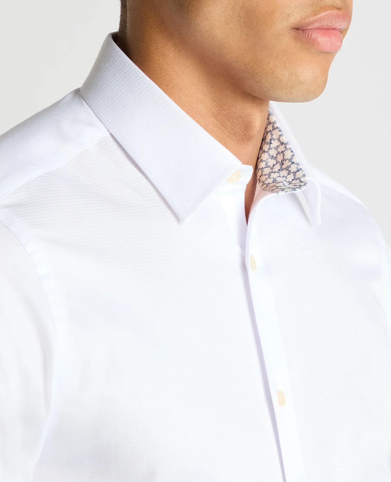 Slim Fit Cotton Stretch Jacquard Shirt