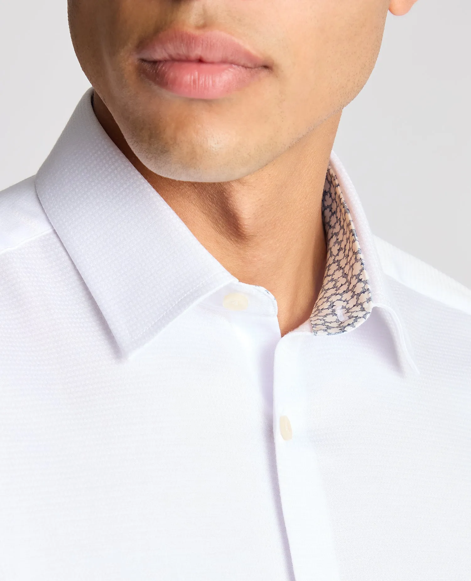 Slim Fit Cotton Stretch Jacquard Shirt