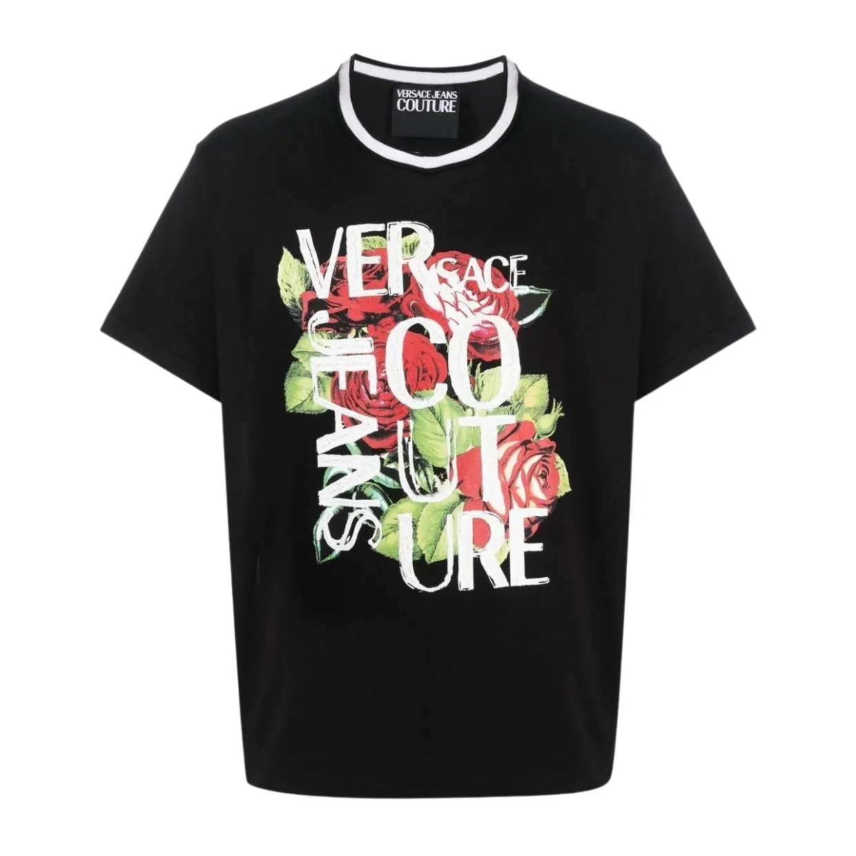 Versace Jeans Couture Logo Printed Rose T-Shirt