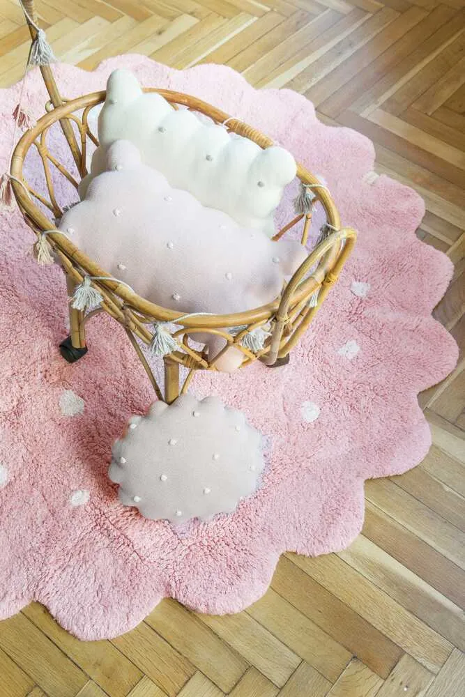 WASHABLE AREA RUG LITTLE BISCUIT PINK