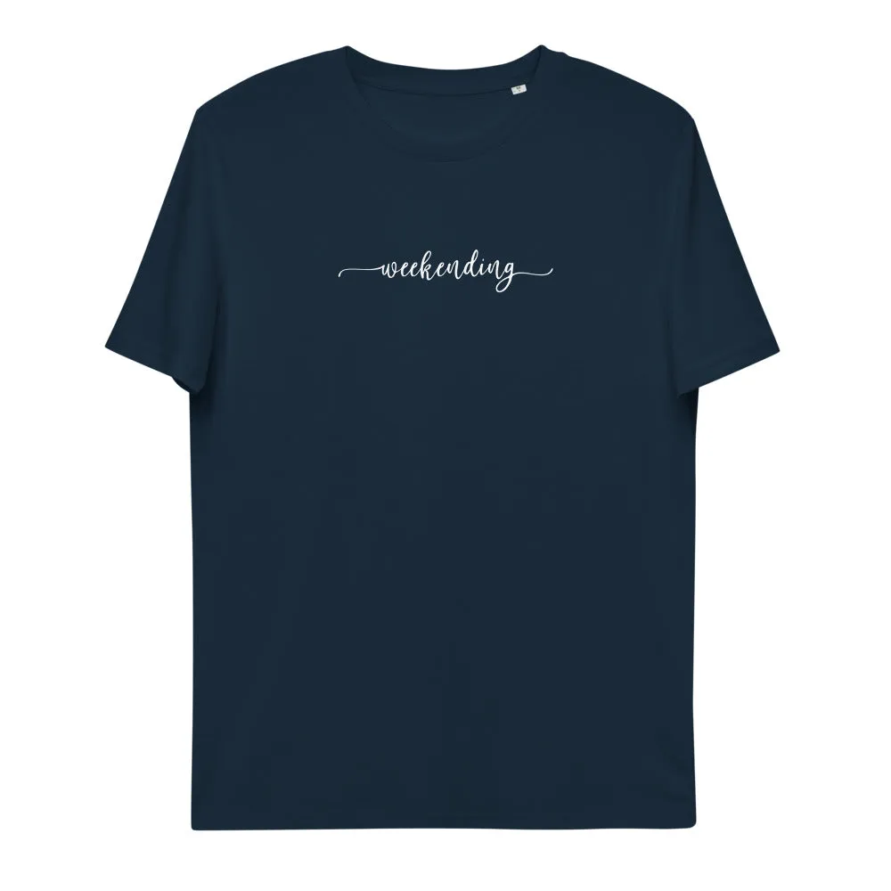 Weekending White Text Organic Cotton Tee