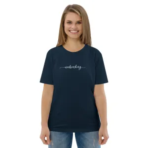 Weekending White Text Organic Cotton Tee