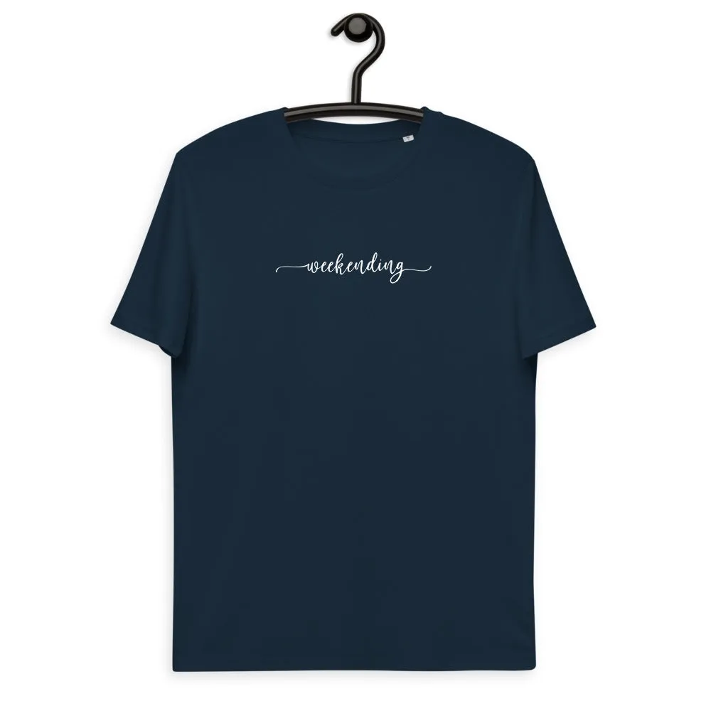 Weekending White Text Organic Cotton Tee