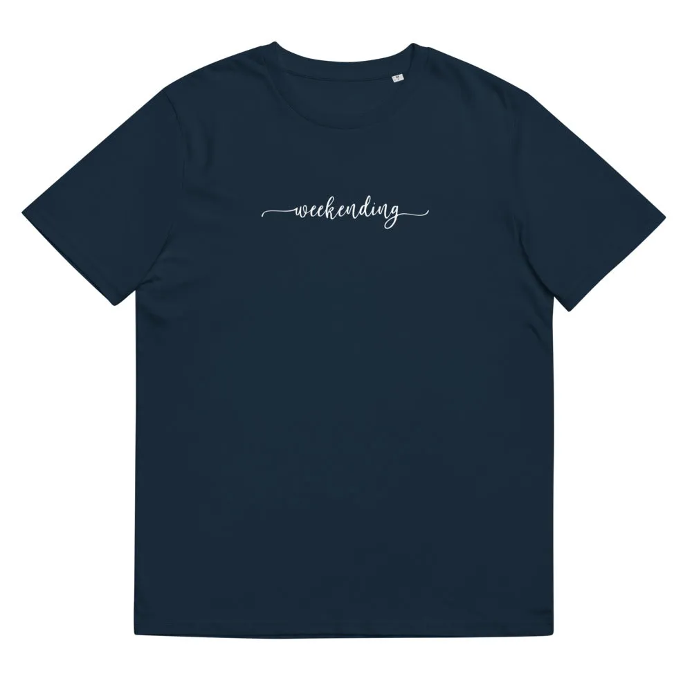 Weekending White Text Organic Cotton Tee