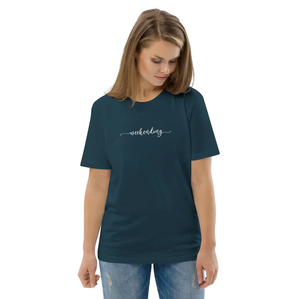 Weekending White Text Organic Cotton Tee