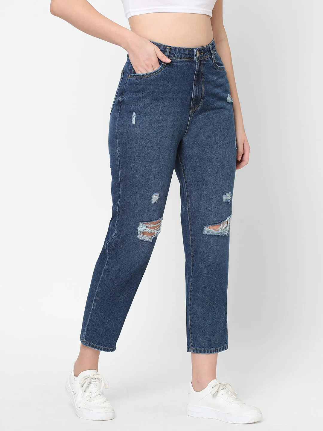 Women High-Rise Mom Fit Jeans